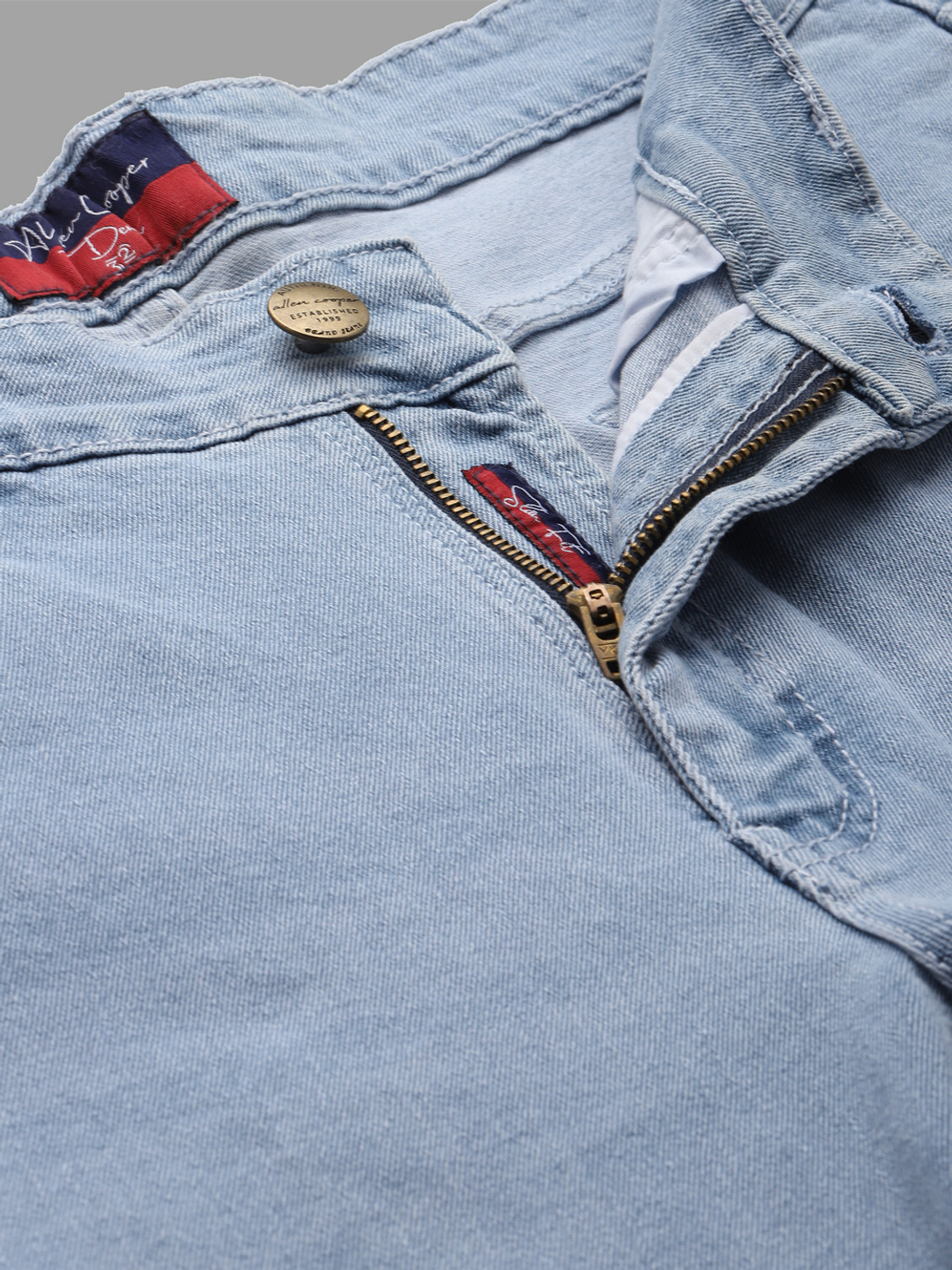Image of Allen Cooper Slim Men Light Blue Jeans