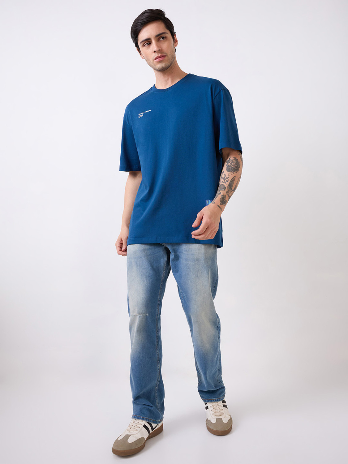 Image of Spykar Straight Fit Men Blue Jeans
