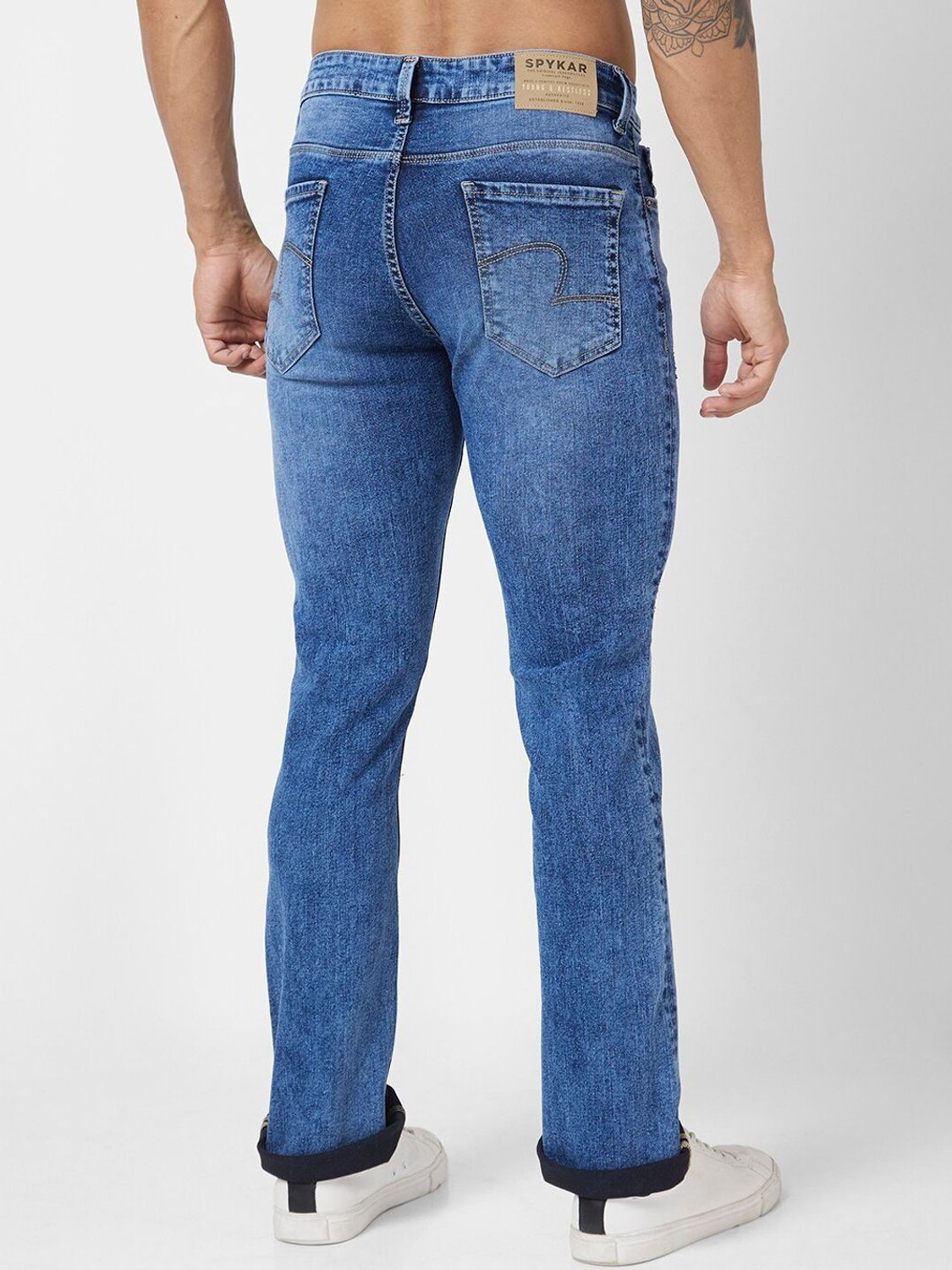 Image of Spykar Slim Men Dark Blue Jeans