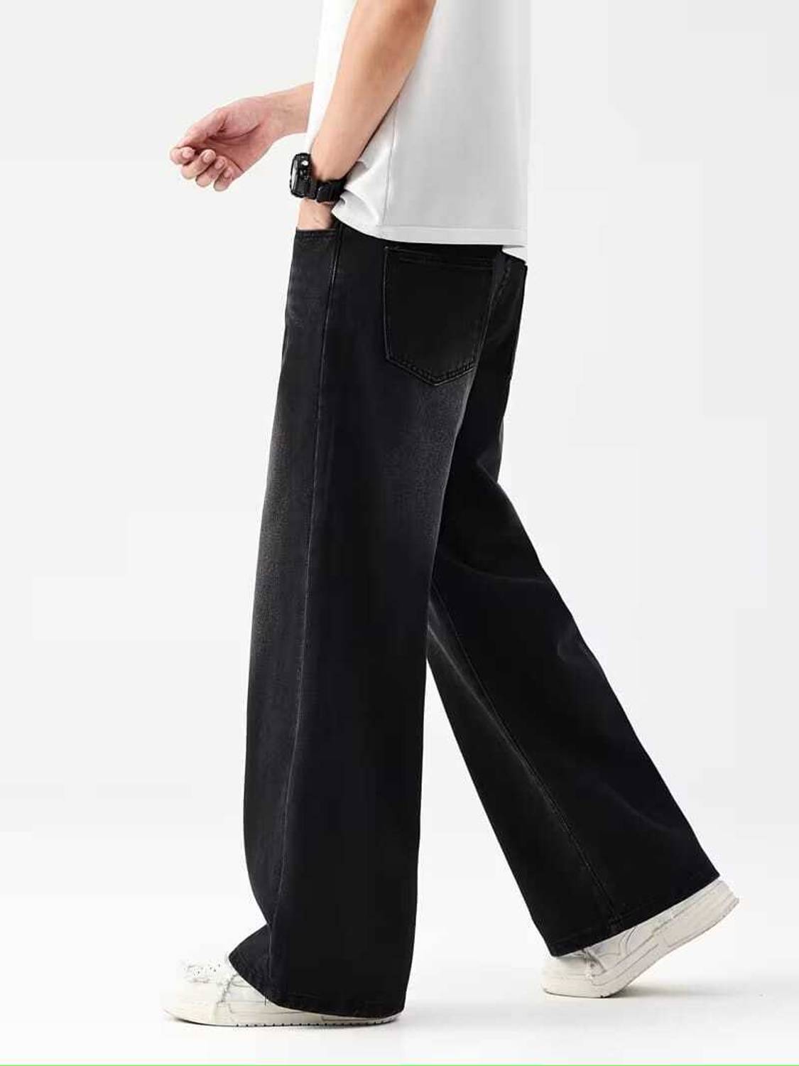KRUTAL Wide Leg Dark Grey Jeans - Image 2