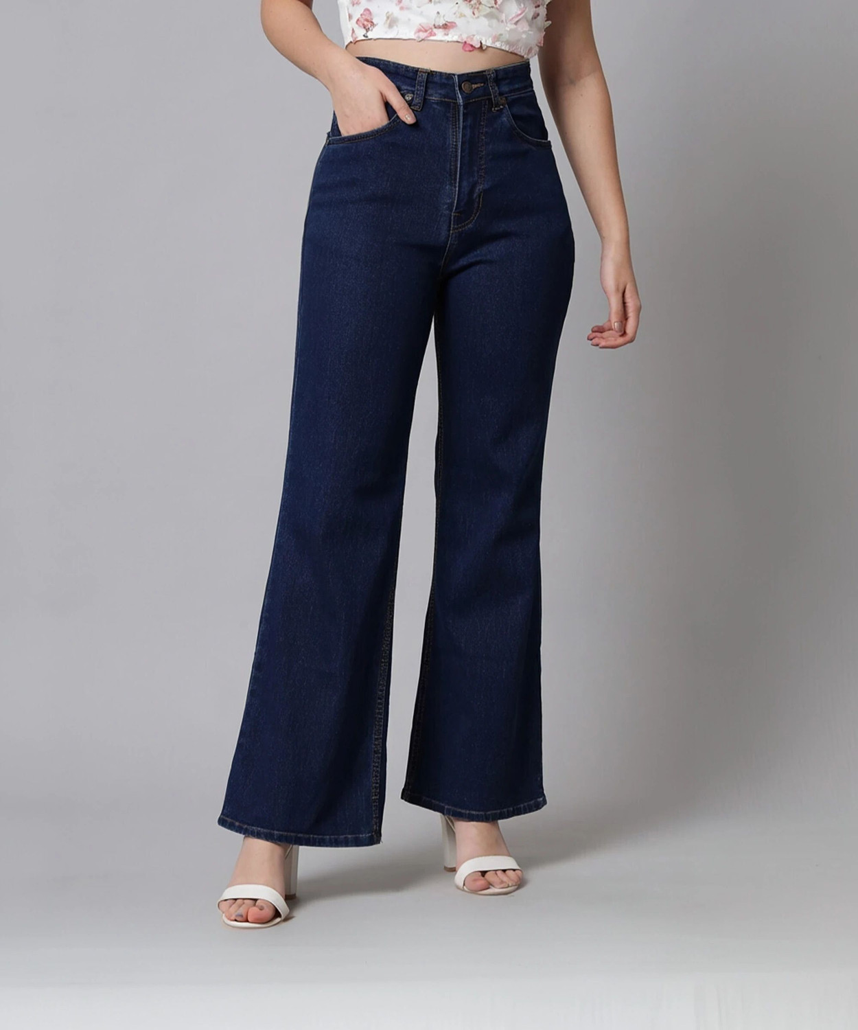 Image of GUTI Flared Women Blue Jeans