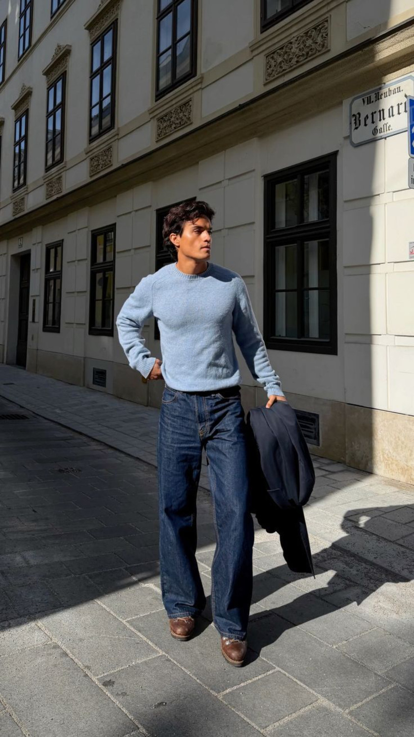 Image of METRONAUT Loose Fit Men Dark Blue Jeans