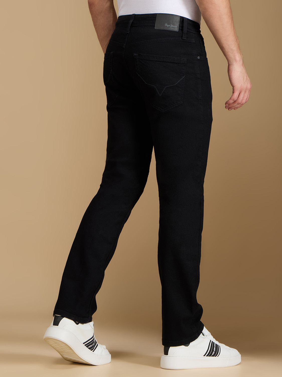 Image of Pepe Jeans Straight Fit Men Black Jeans