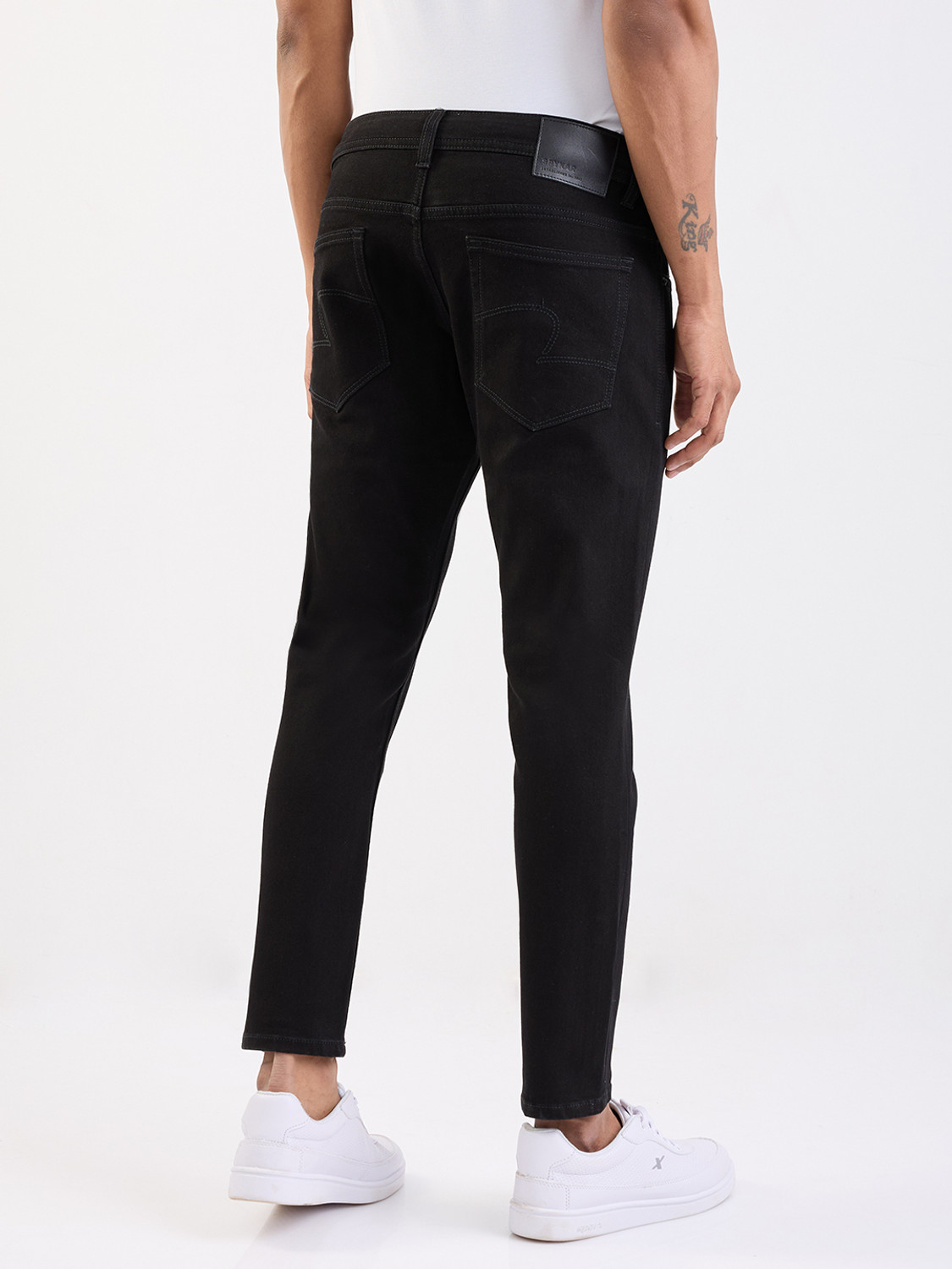 Image of Spykar Men Slim Mid Rise Black Jeans