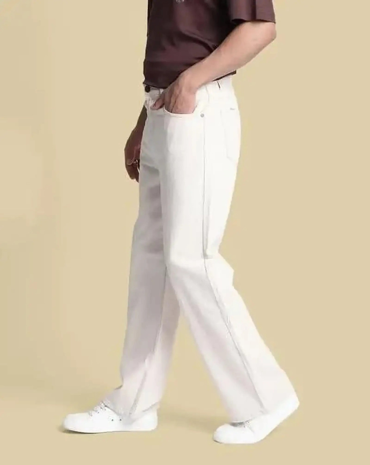 Image of markview Loose Fit Men White Jeans