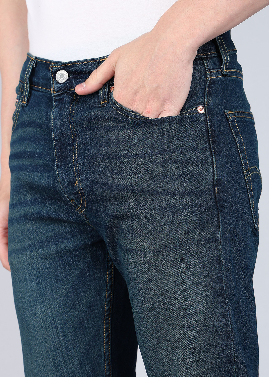 Image of LEVI'S Straight Fit Men Dark Blue Jeans