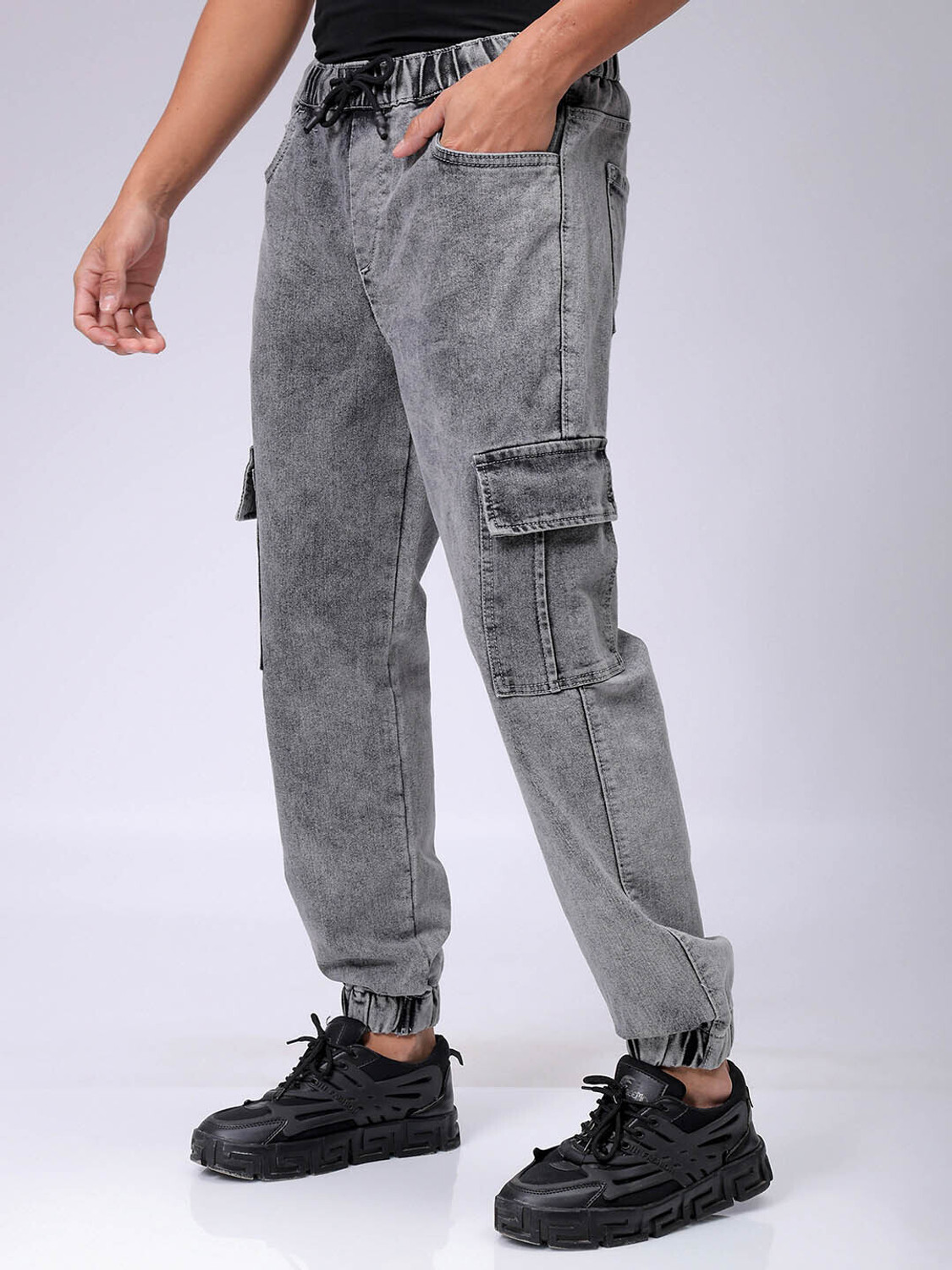 Image of The Indian Garage Co. Regular Men Grey Jeans