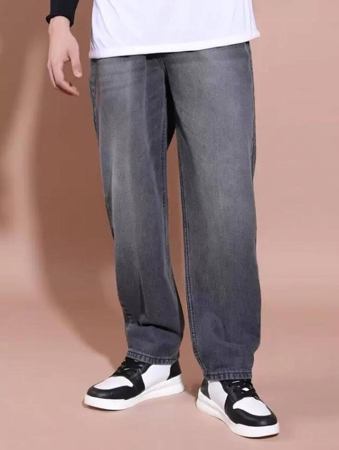 zaiko Loose Fit Men Grey Jeans