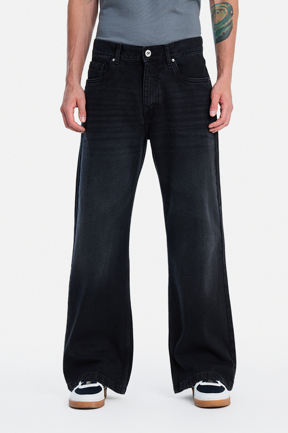 Image of Snitch Flared Men Black Jeans