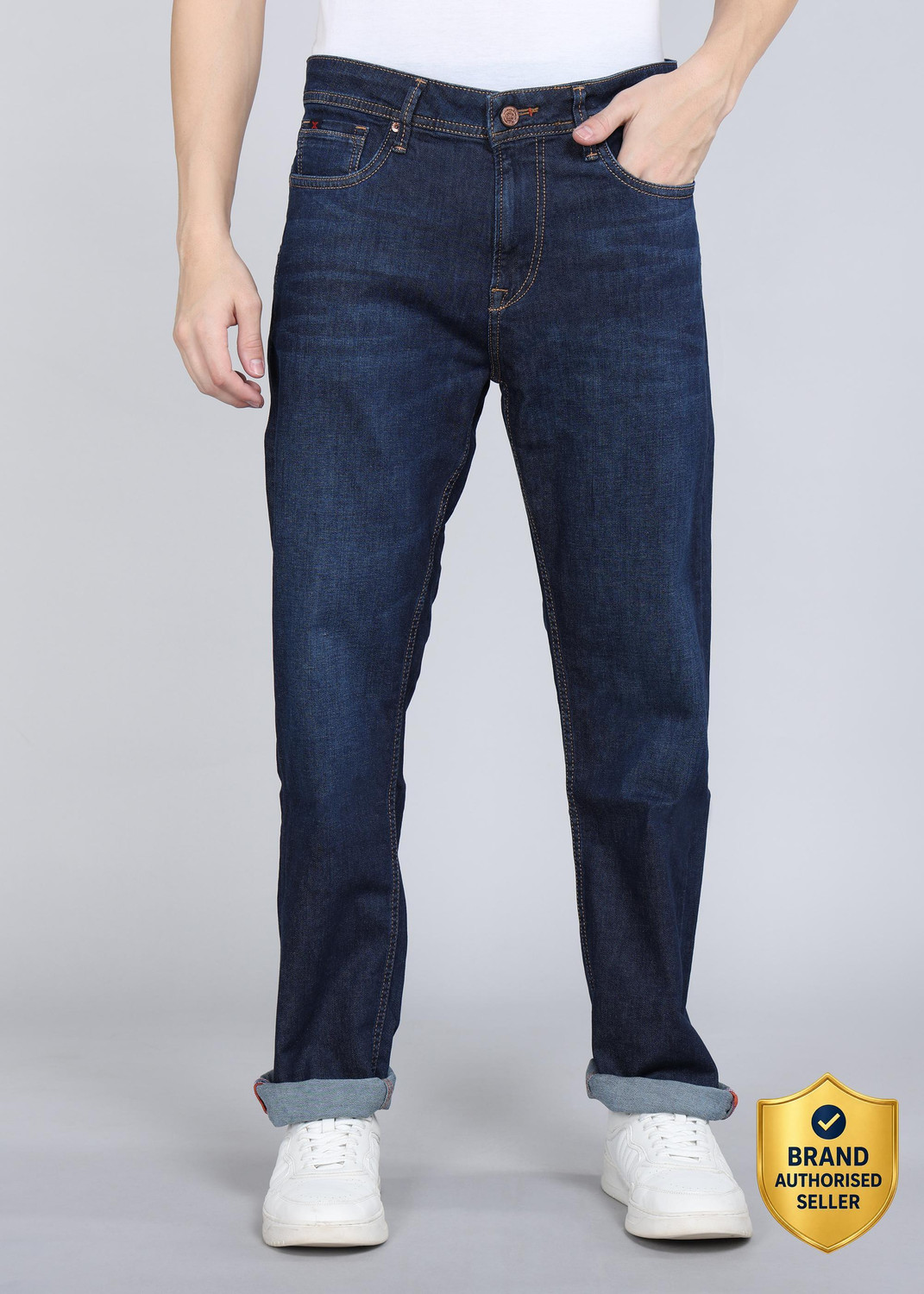 Image of KILLER Straight Fit Men Dark Blue Jeans