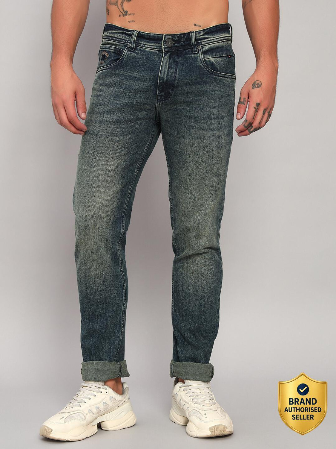 Image of CANTABIL Regular Men Green Jeans