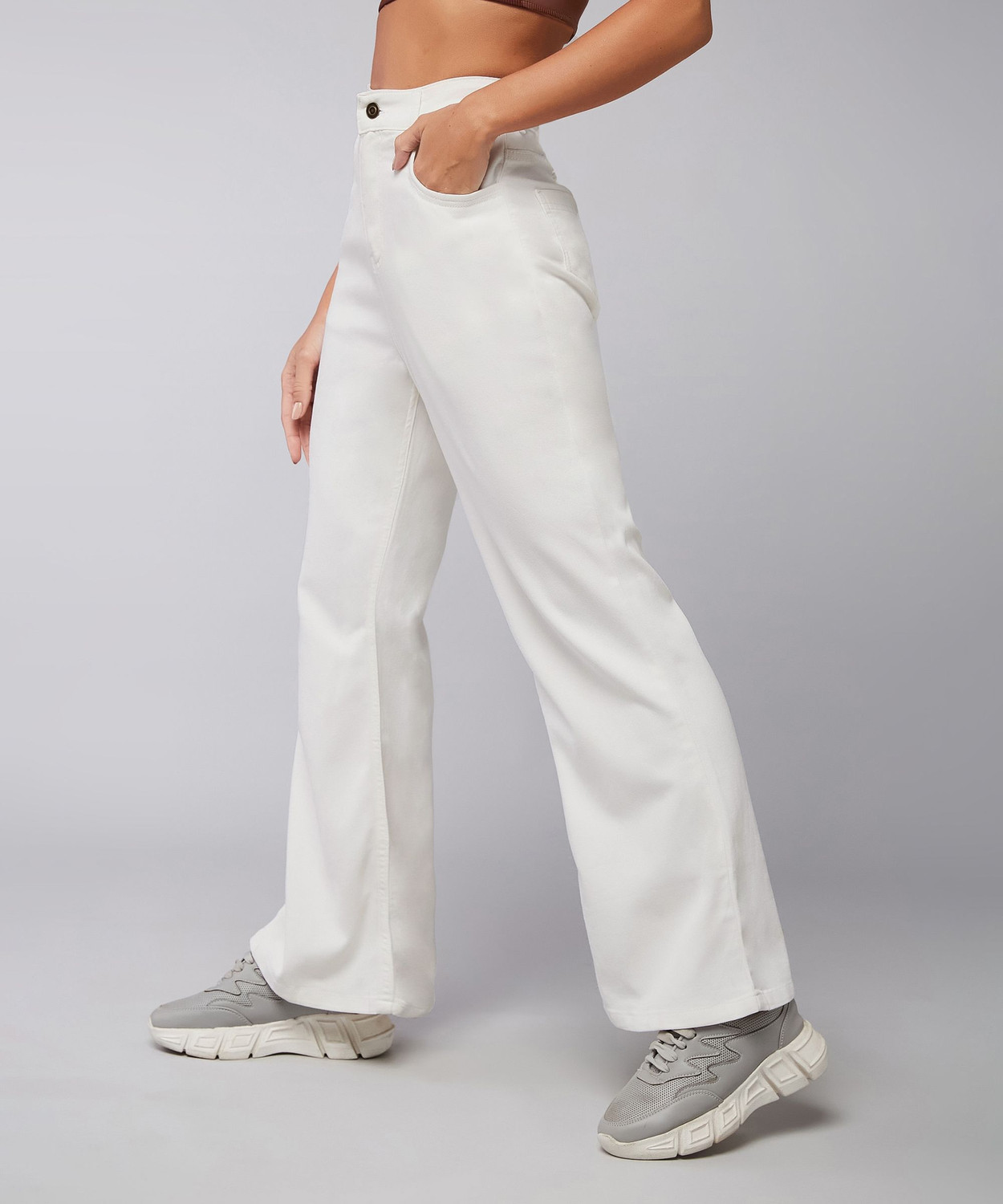 Image of DOLCE CRUDO Boot-Leg Women White Jeans