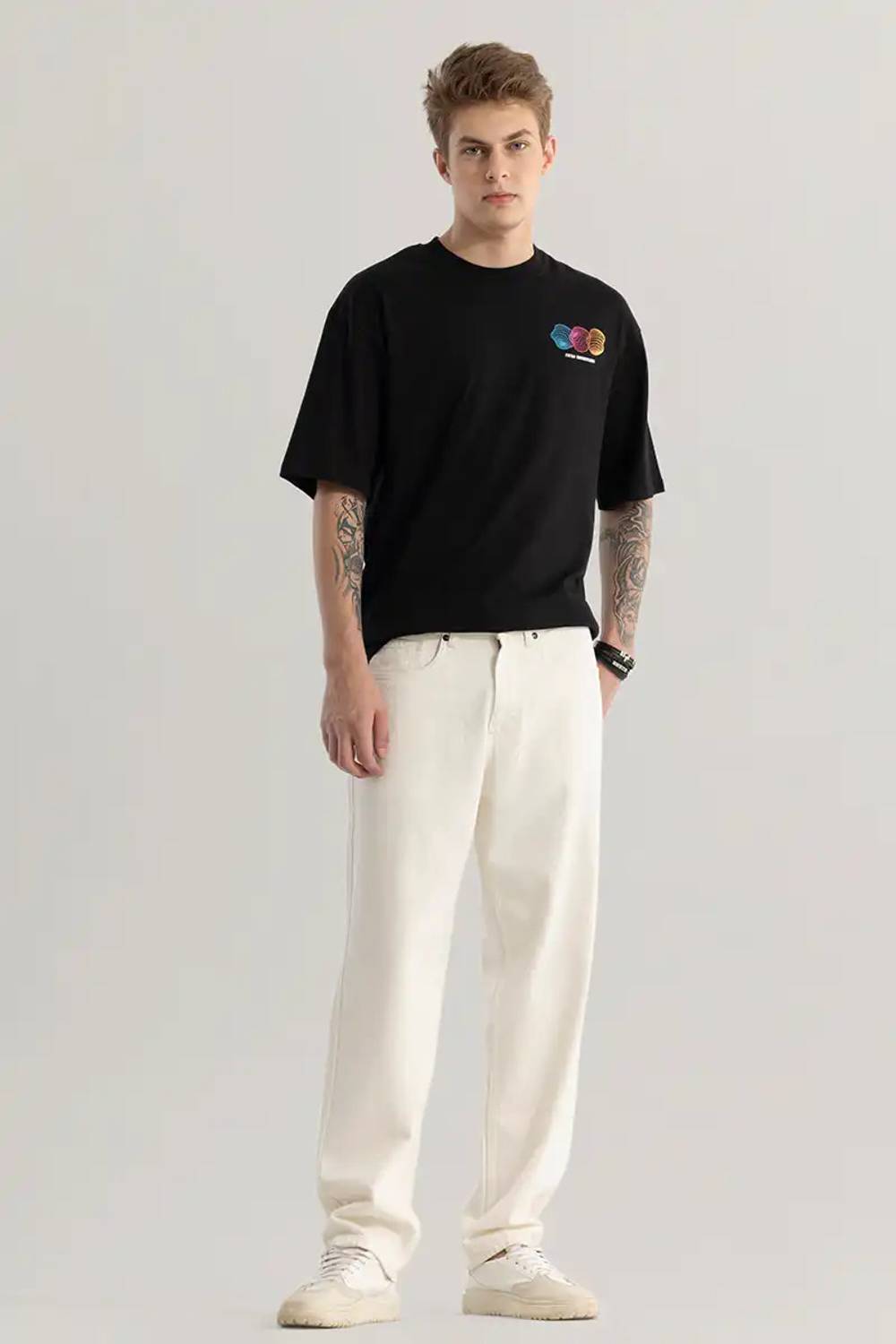 DENIM Straight Fit Men White Jeans - Image 4