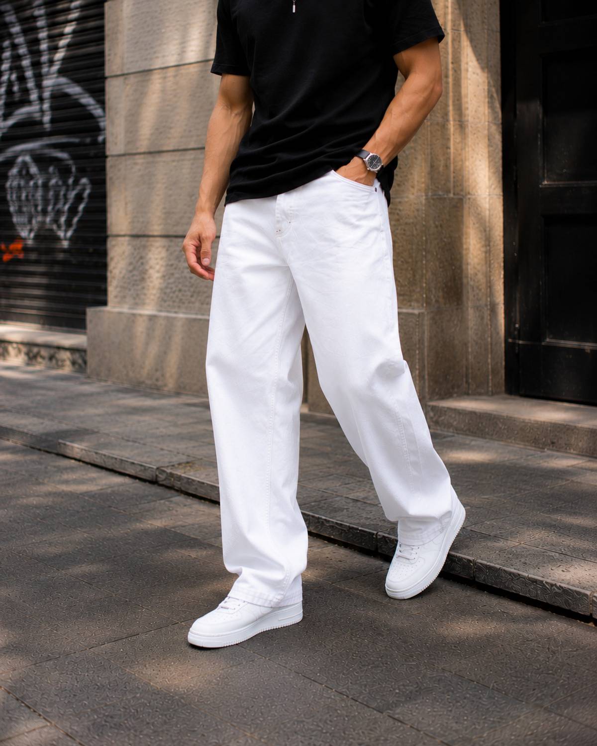 Denim Life Loose Fit Men White Jeans - Image 4