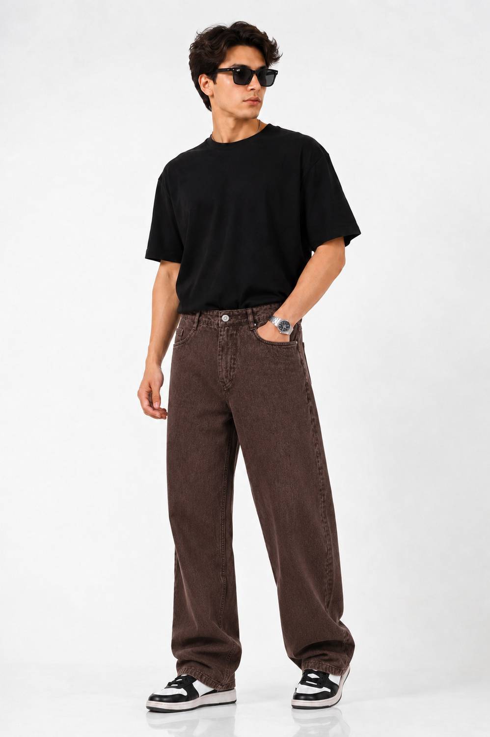 Wearo Loose Fit Men Brown Jeans - Image 4