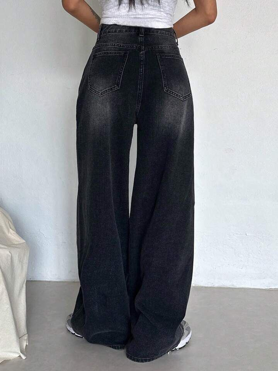 Image of H&H Baggy Fit Women Black Jeans