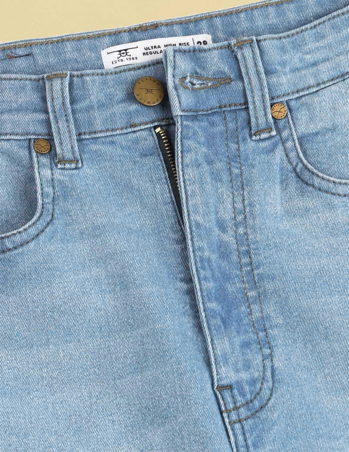 Image of FLYING MACHINE Boot-Leg Women Blue Jeans