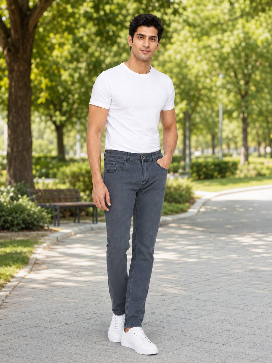 0-DEGREE Slim Men Grey Jeans - Image 5