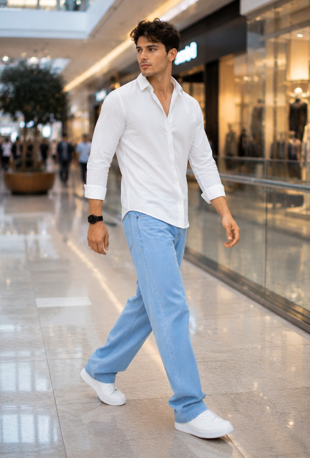 Image of DENIM LOOK Loose Fit Men Light Blue Jeans