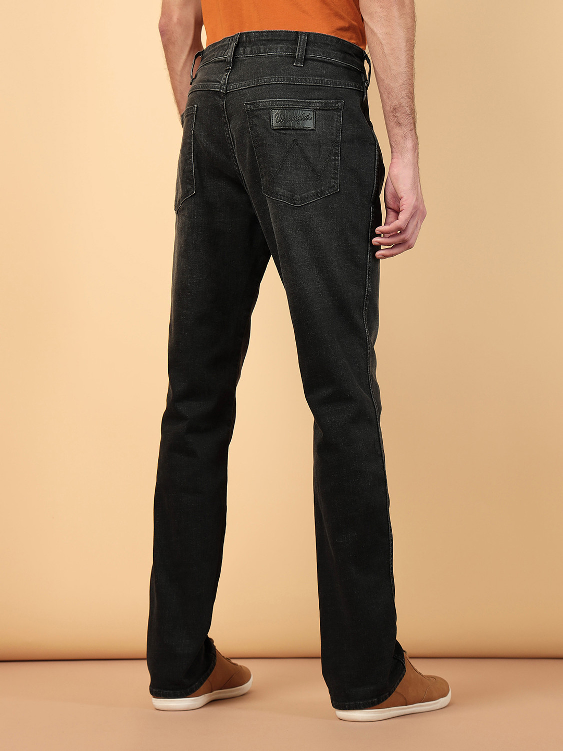 Image of Wrangler Straight Fit Men Black Jeans