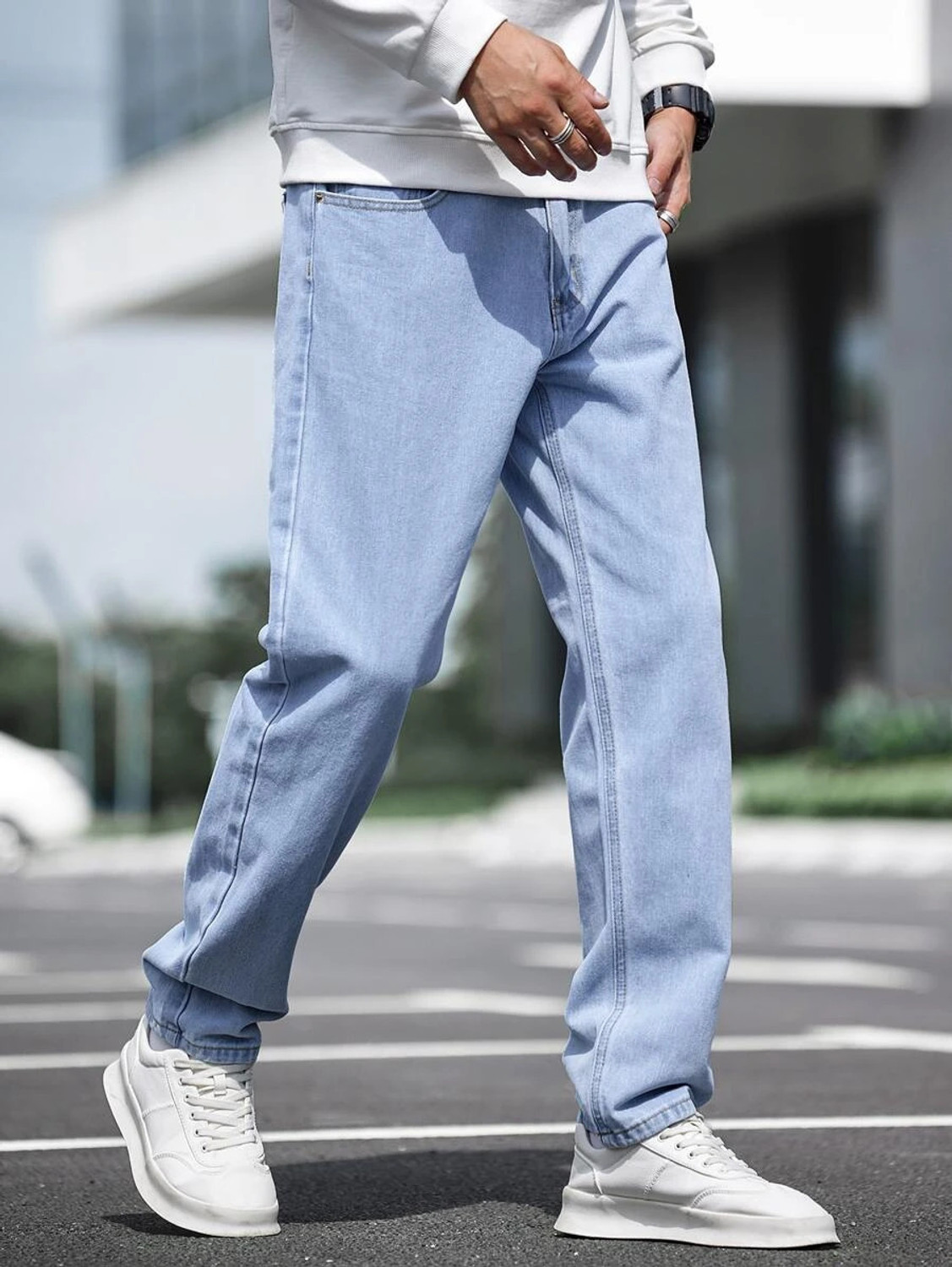 Image of DENIM LOOK Relaxed Fit Men Light Blue Jeans