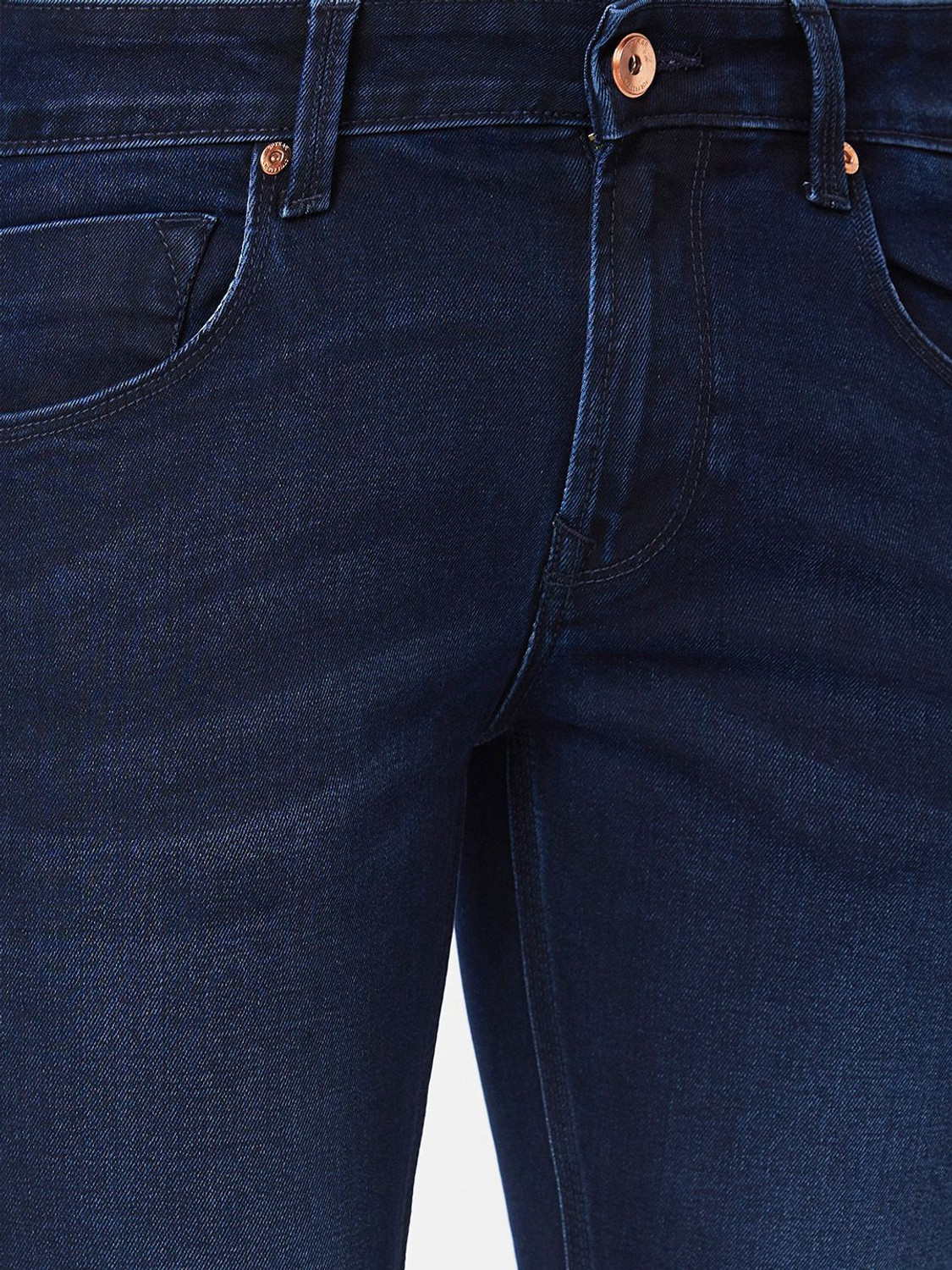 Image of Spykar Slim Men Dark Blue Jeans