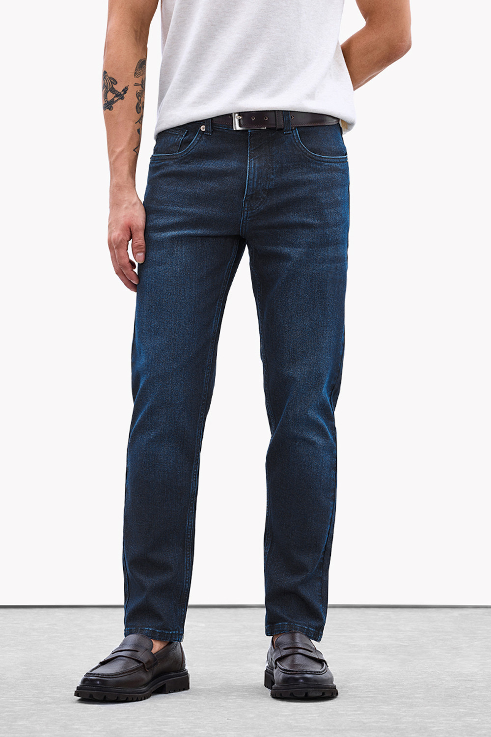 Image of Snitch Slim Men Dark Blue Jeans