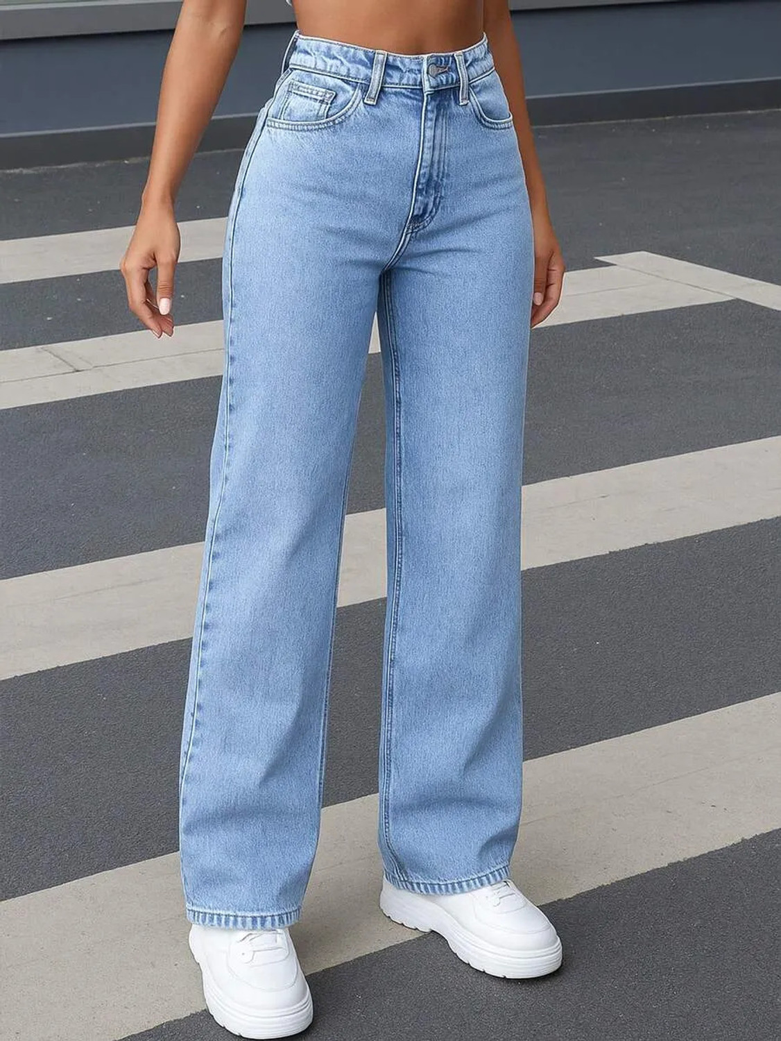 Image of R.Code by The Roadster Life Co. Straight Fit Women Light Blue Jeans