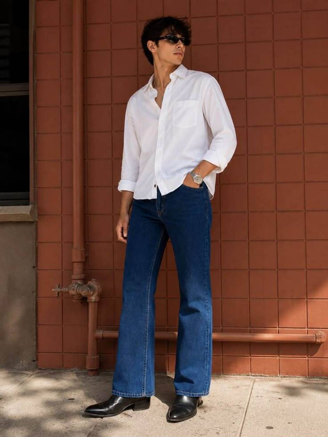 LEVORCE Loose Fit Men Dark Blue Jeans