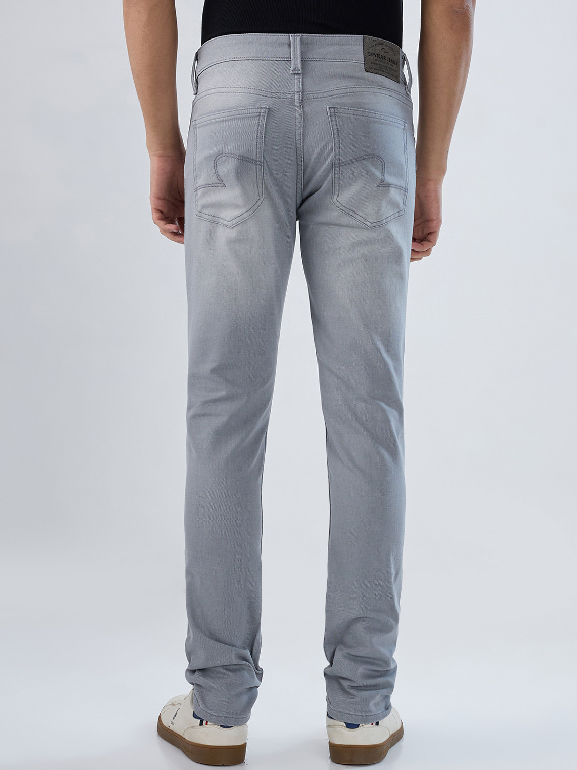 Image of Spykar Men Skinny Low Rise Grey Jeans