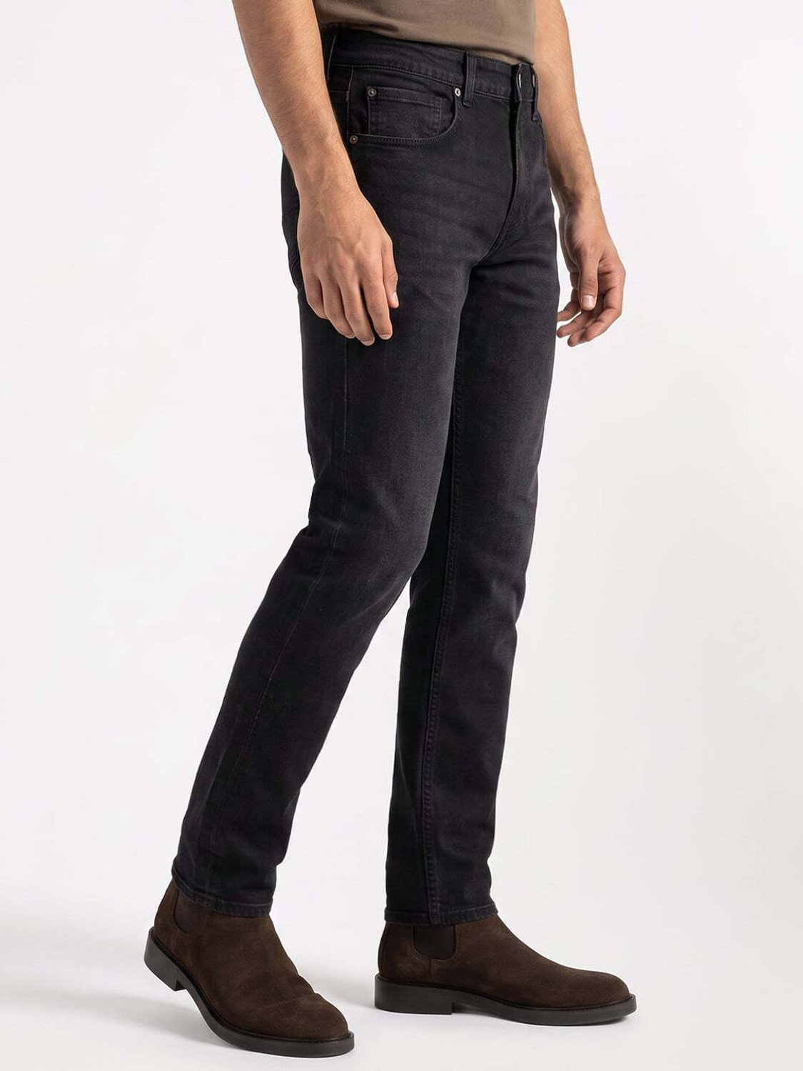 Image of Spykar Men Slim Low Rise Black Jeans
