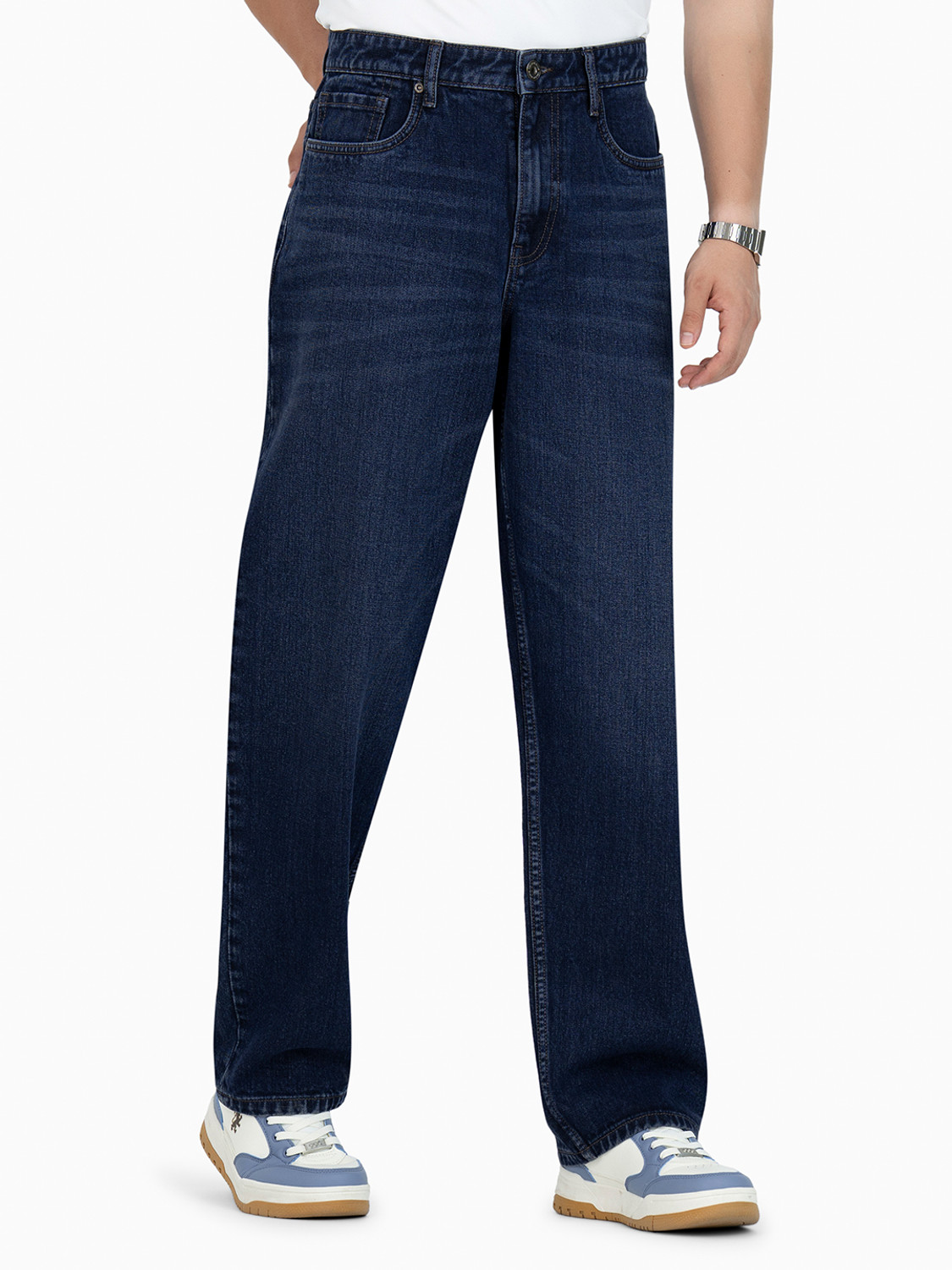 Image of RED TAPE Loose Fit Men Blue Jeans