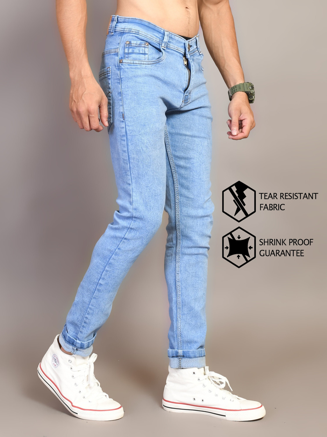 Image of Lzard Regular Men Light Blue Jeans