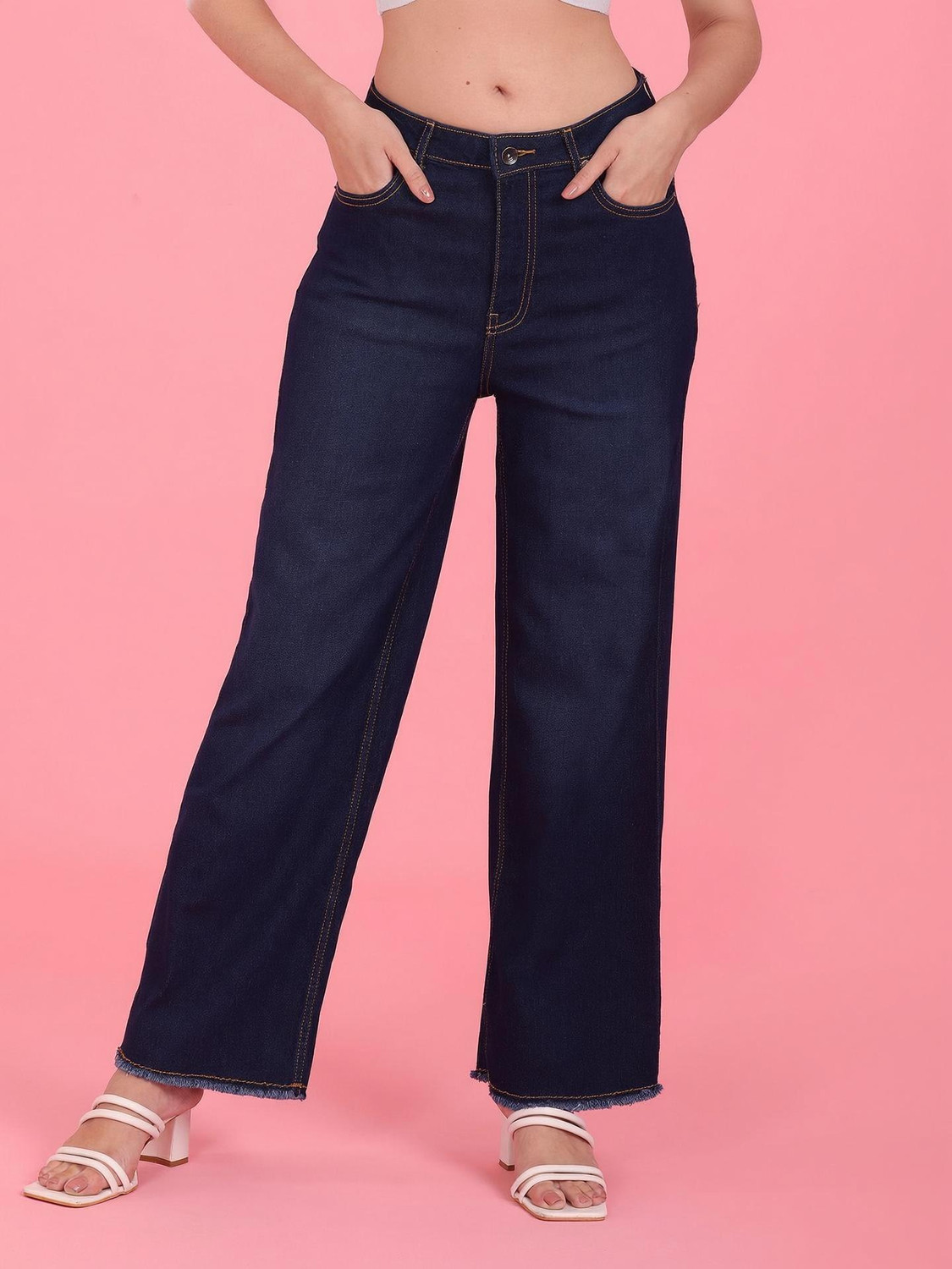 Image of FLYING MACHINE Straight Fit Women Blue Jeans