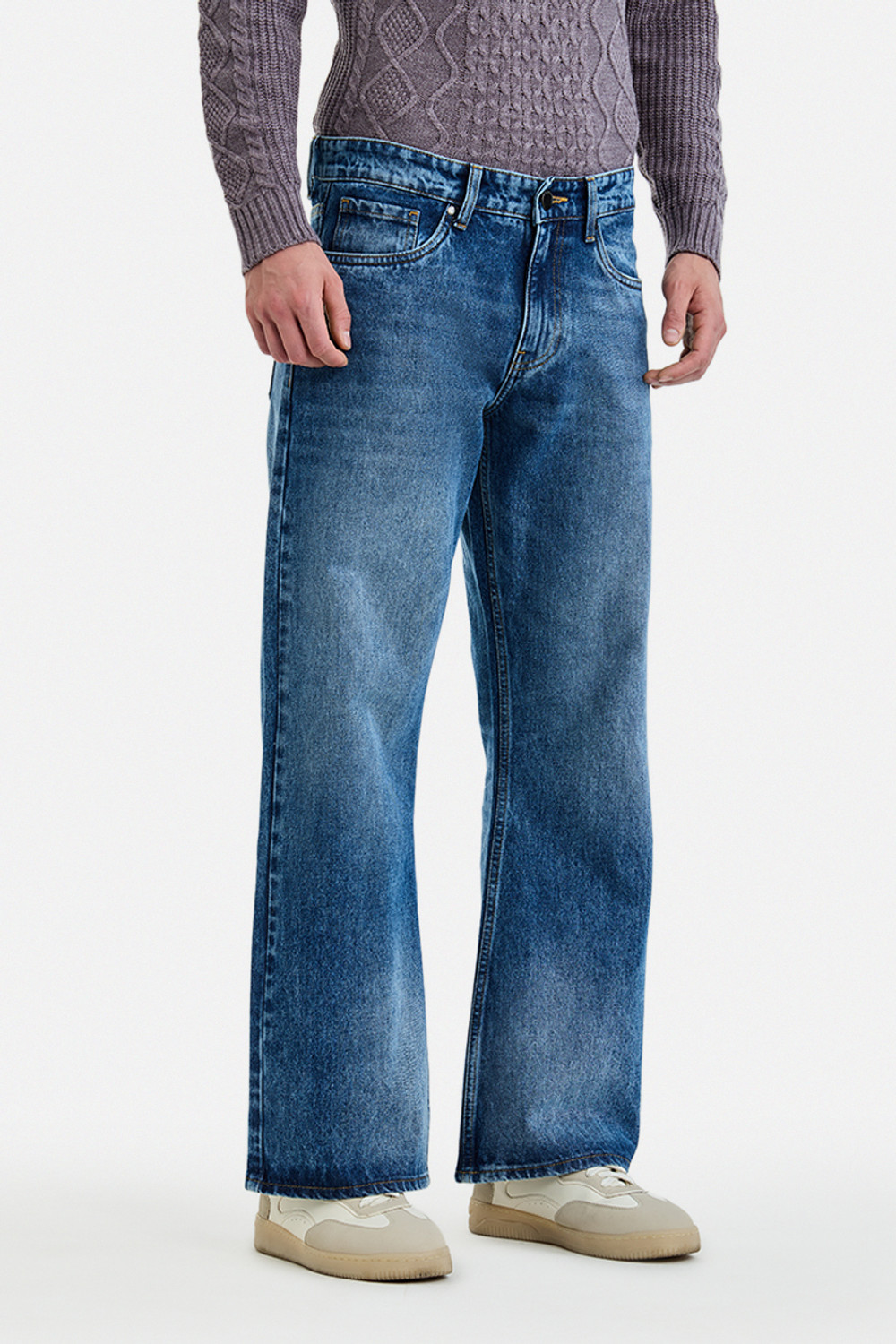 Image of Snitch Flared Men Blue Jeans