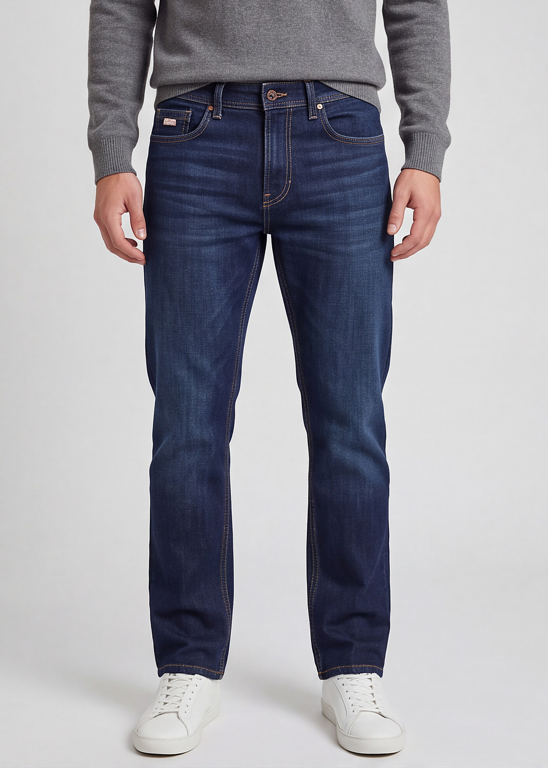 Image of KILLER Men Straight Fit Mid Rise Dark Blue Jeans