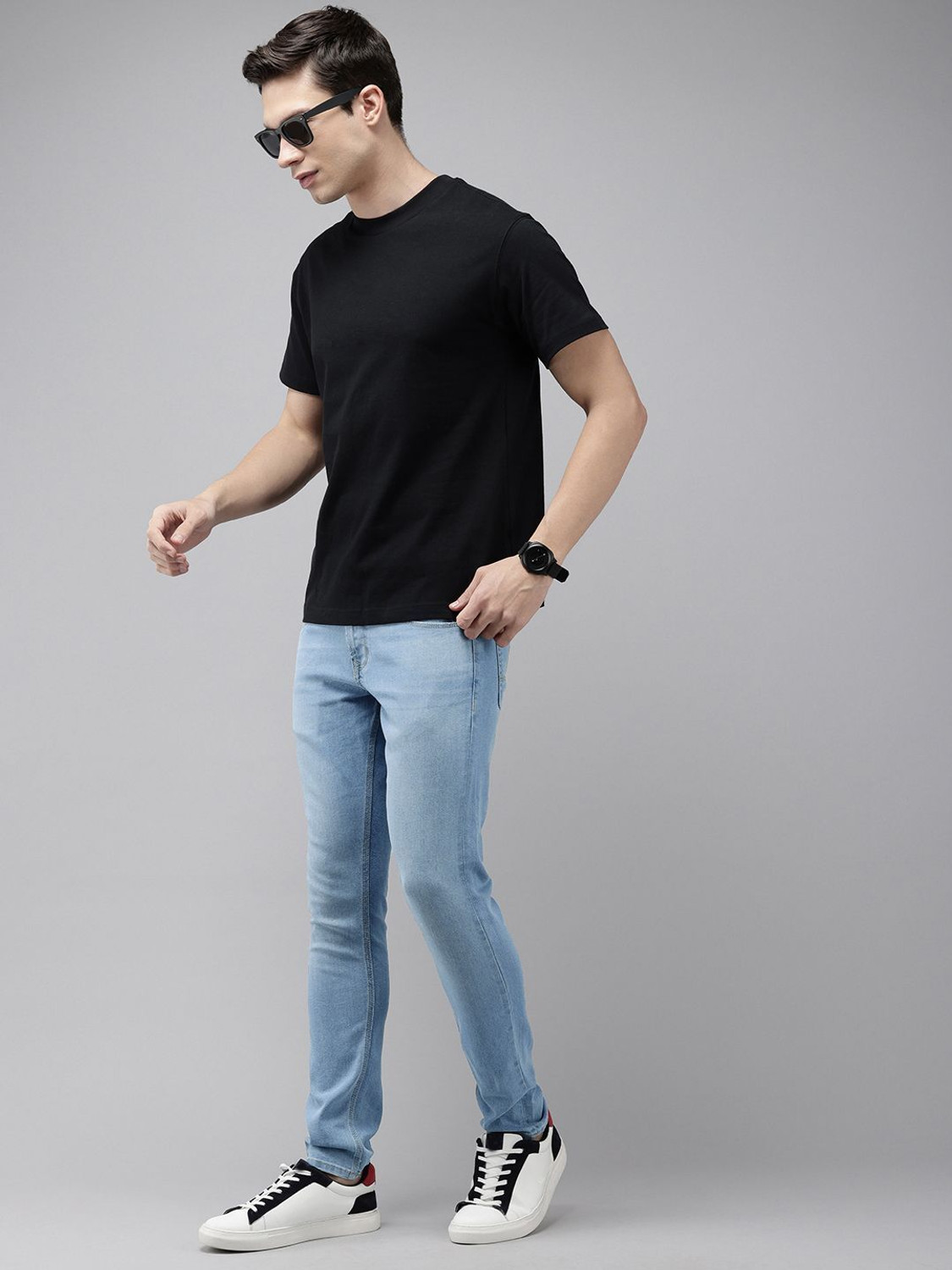 Image of Spykar Slim Men Light Blue Jeans