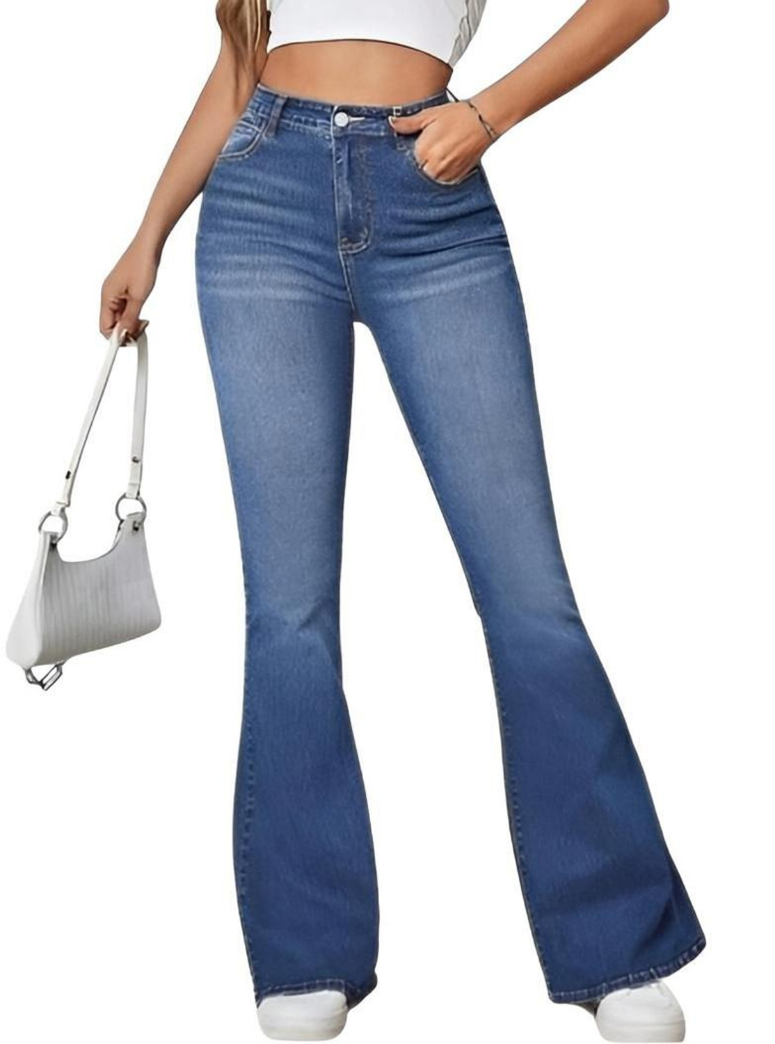 Image of BEN MARTIN Boot-Leg Women Dark Blue Jeans