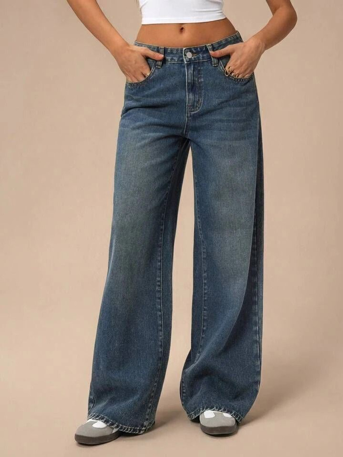 Image of STEPLE DENIMS Loose Fit Women Blue Jeans