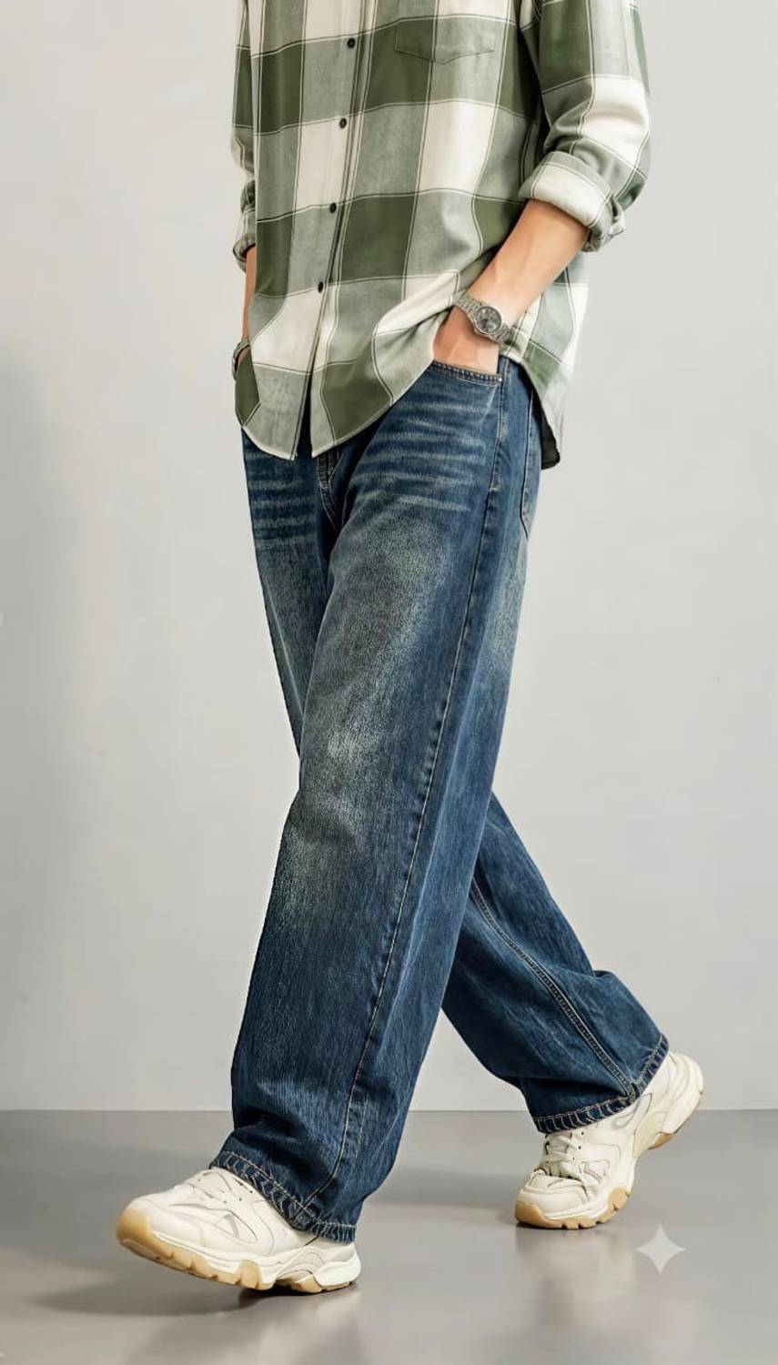 ABC Baggy Fit Men Blue Jeans - Image 5