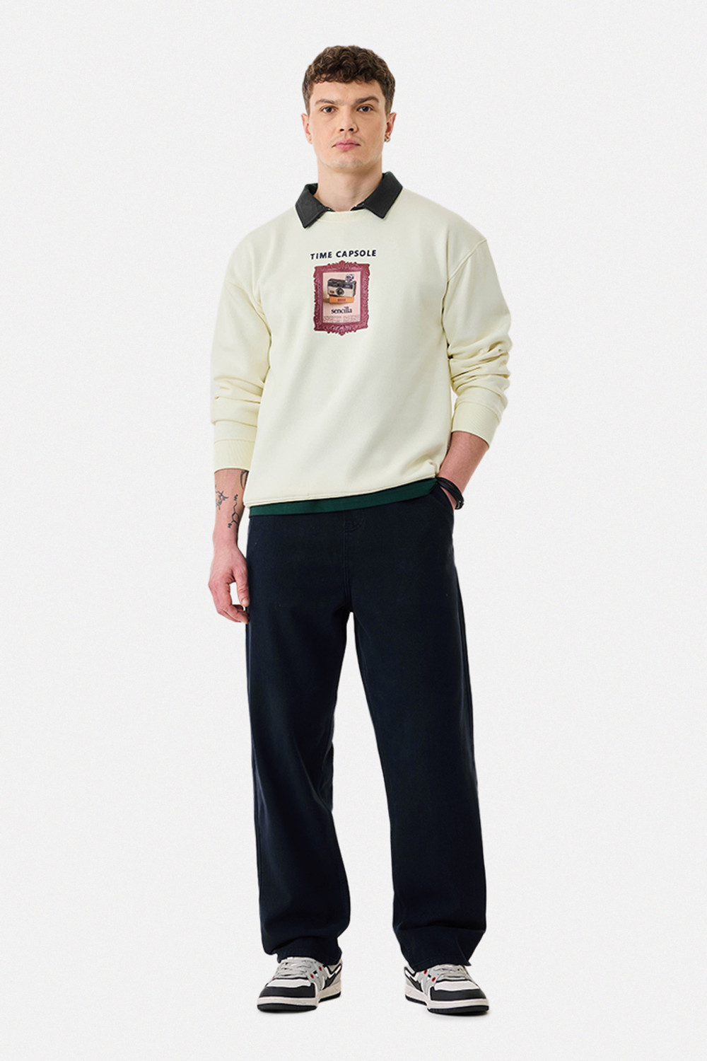 Image of Snitch Relaxed Fit Men Dark Blue Jeans