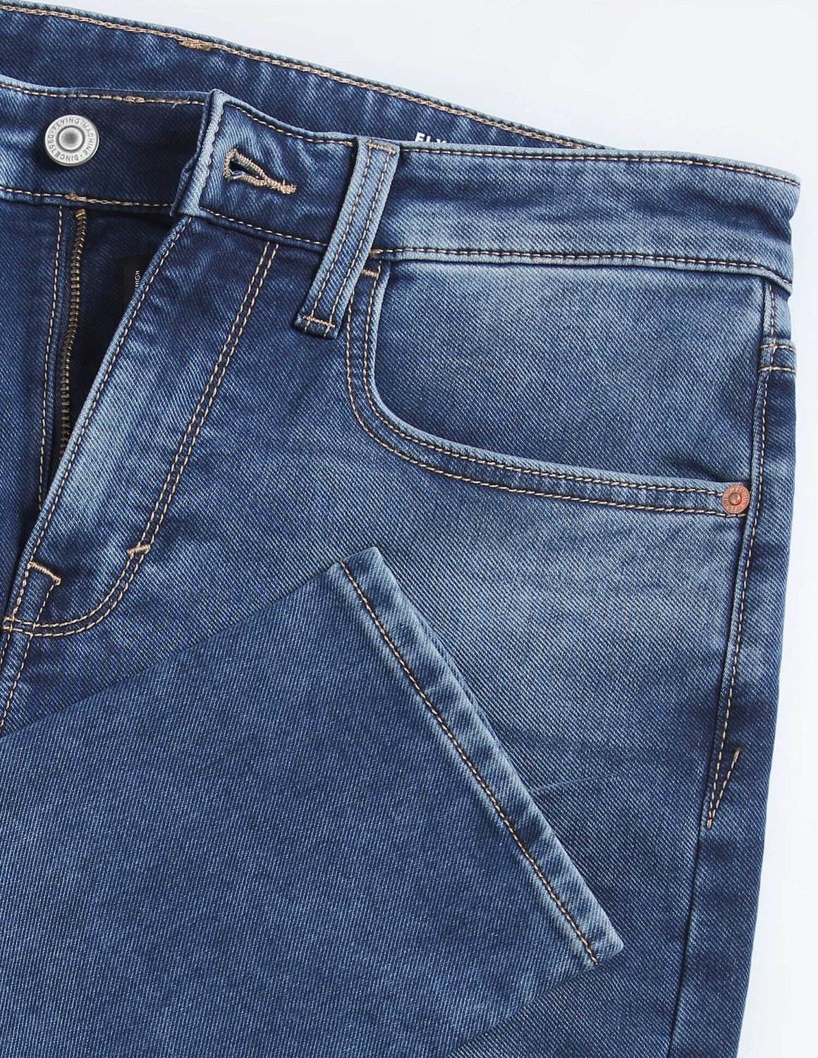 Image of FLYING MACHINE Straight Fit Men Blue Jeans