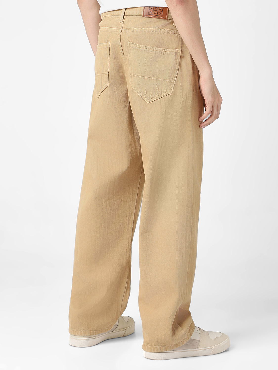 Image of Urbano Fashion Loose Fit Men Beige Jeans