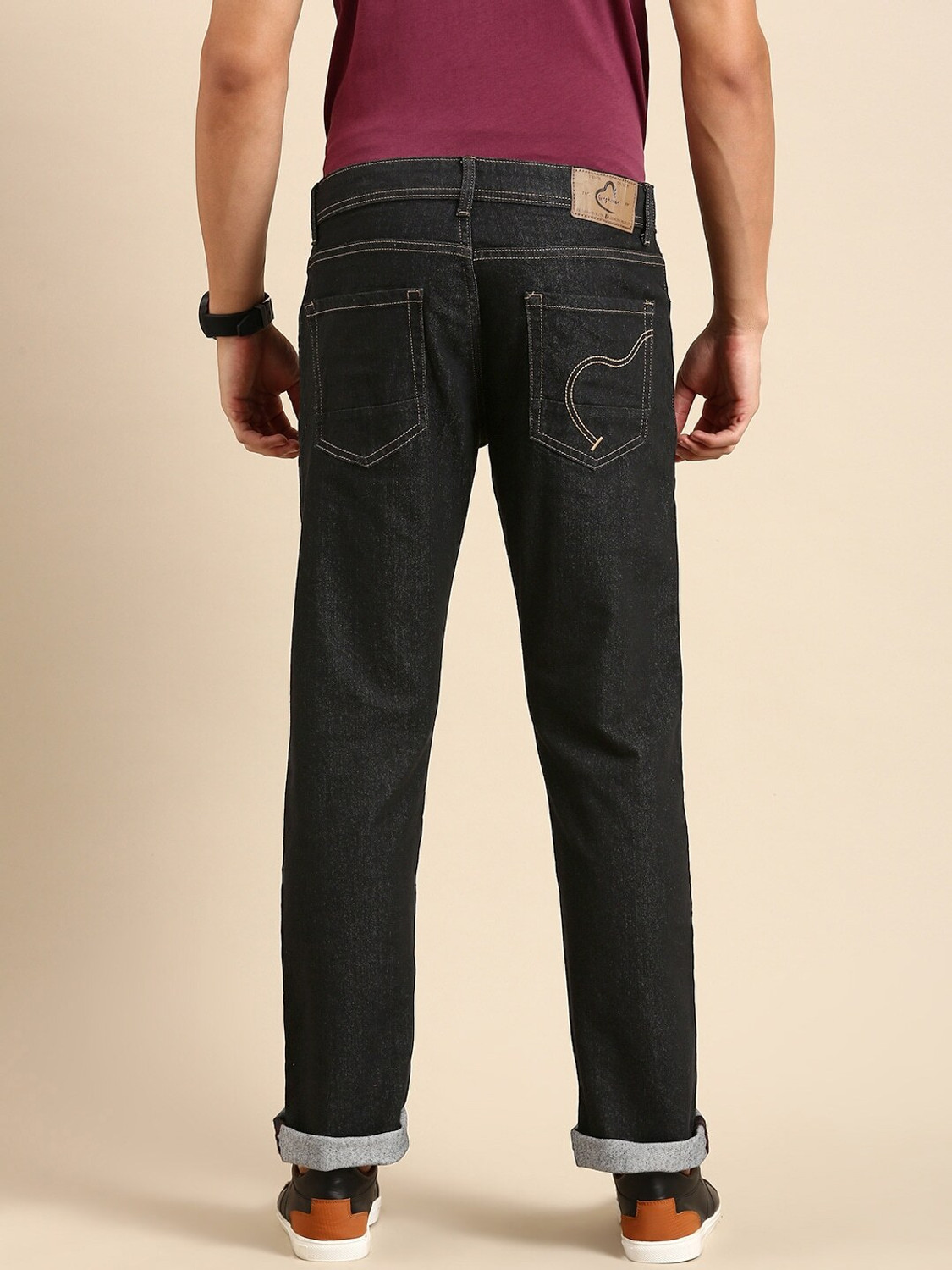 Image of BEING HUMAN Slim Men Black Jeans