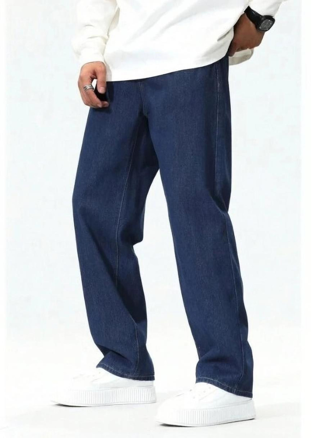 Image of DENIM BOLD Boot-Leg Men Dark Blue Jeans