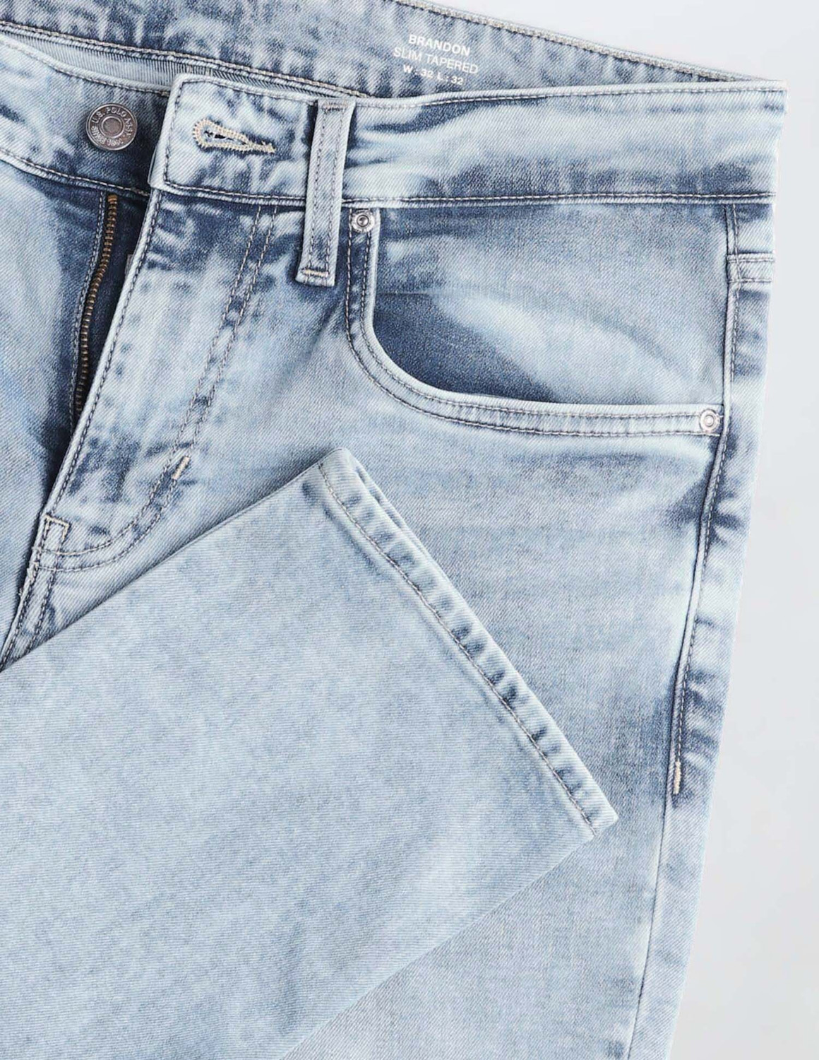 Image of U.S. Polo Assn. Denim Co. Tapered Fit Men Blue Jeans
