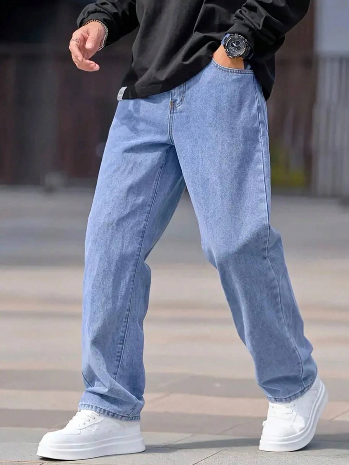 KD KRSNA OF DENIM Straight Fit Men Light Blue Jeans - Image 3