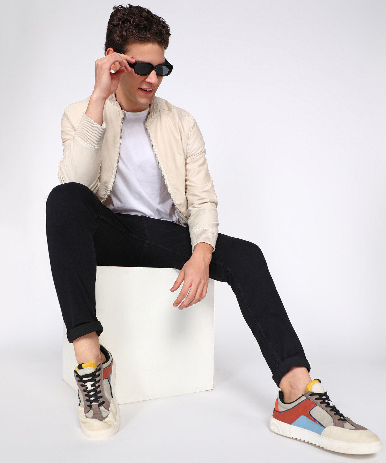 Image of FLYING MACHINE Tapered Fit Men Black Jeans