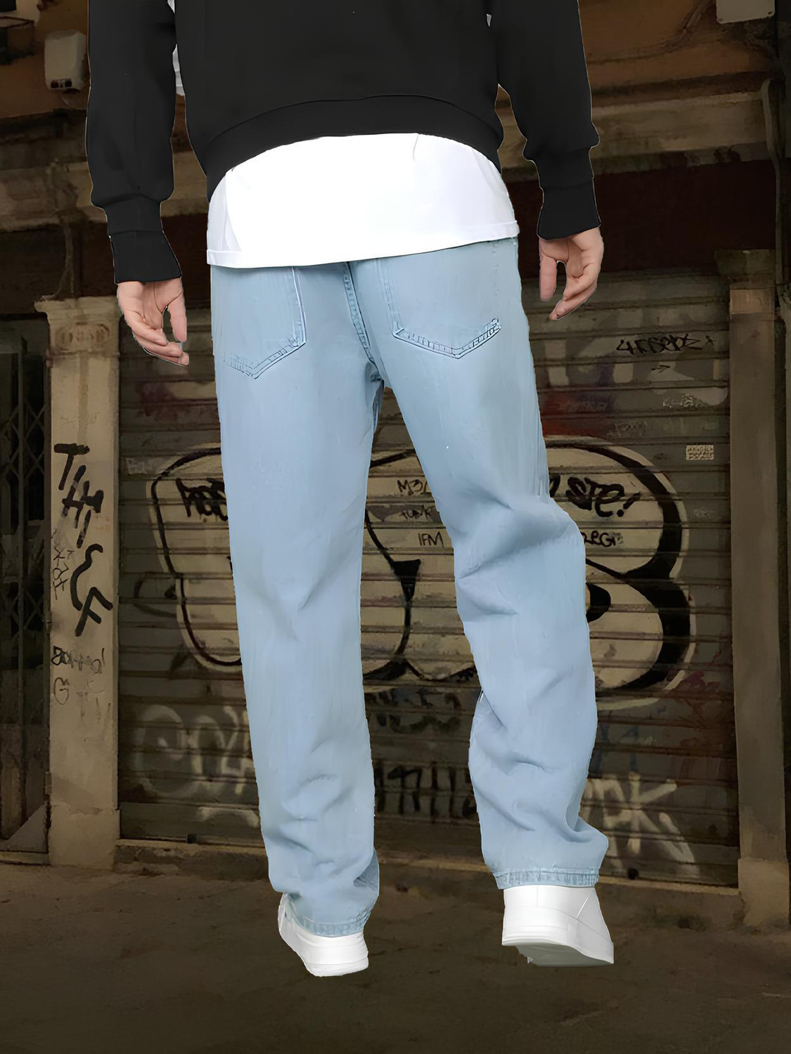 Image of INDIVANE Relaxed Fit Men Light Blue Jeans