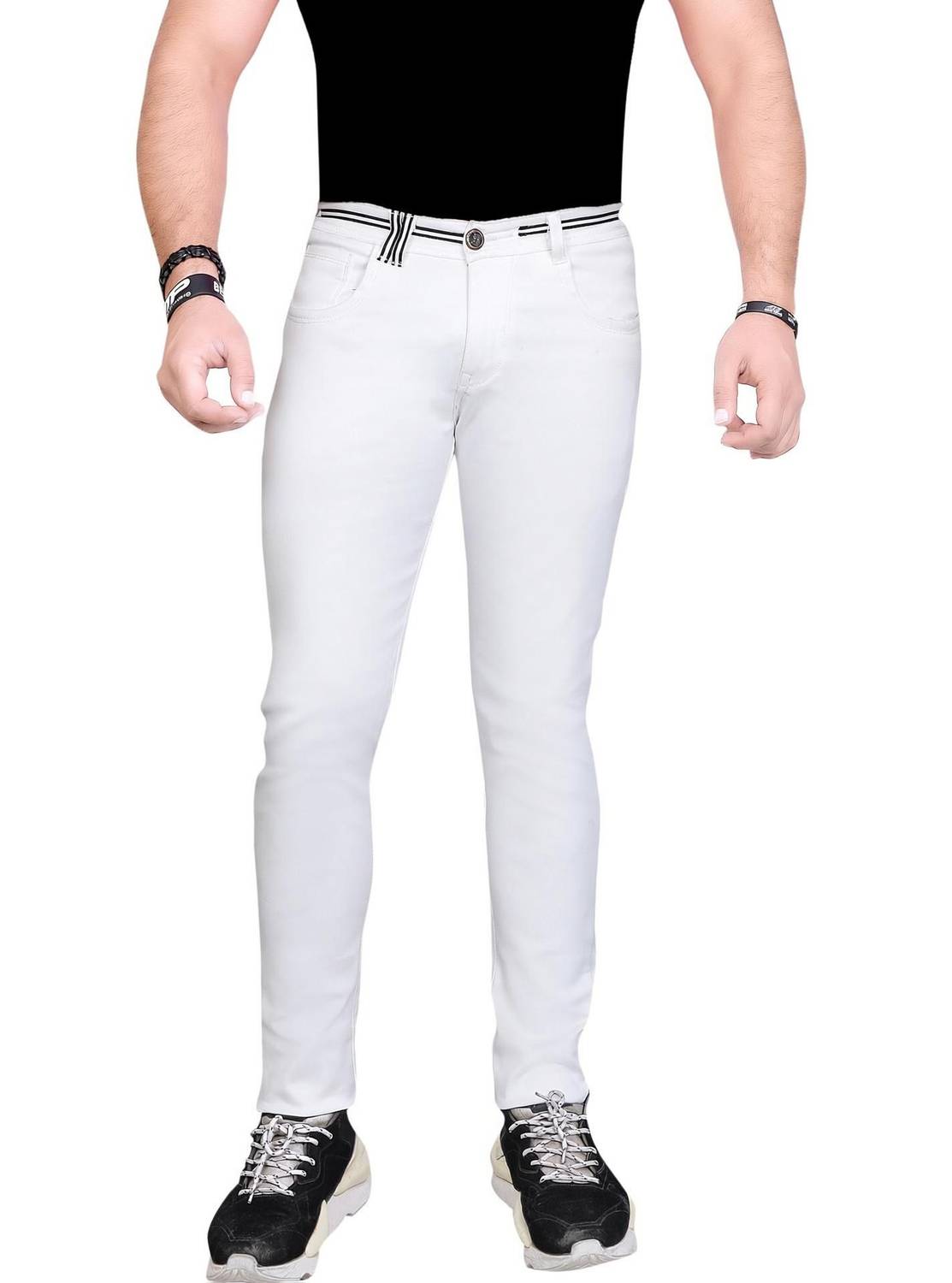 BEG FASHION Slim Men White Jeans
